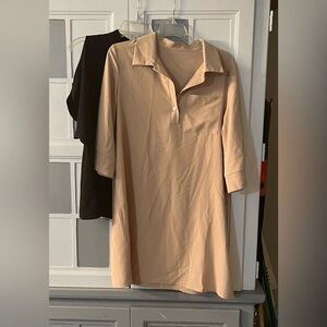 🖤BOGO - 2 SHEIN Items: 1 Beige Dress & 1 Black Cold Shoulder Shirt